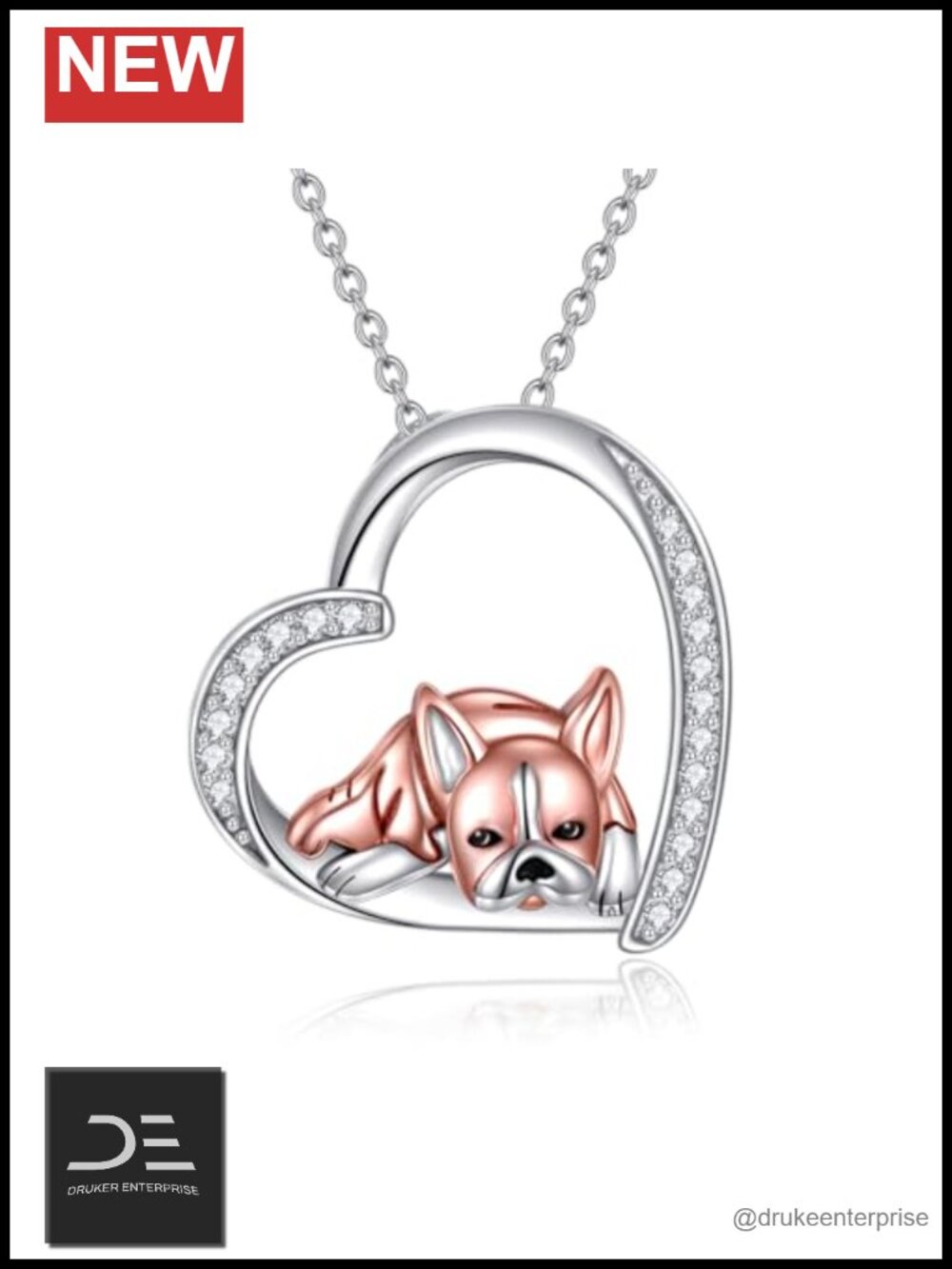 Sterling Silver Dog Pendant Necklace for Women